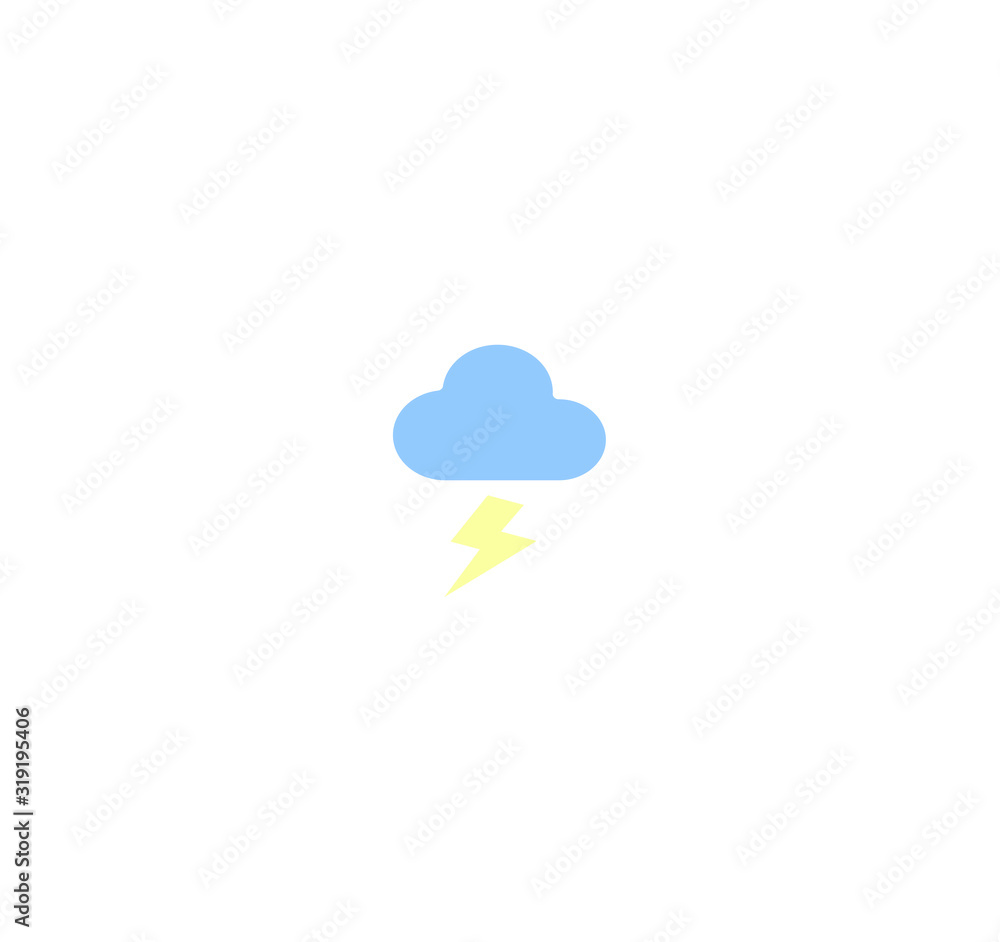 Flat design vector icons - weather forecast. Cloudy clouds with thunderstorm isolated. Flat design vector icons - weather forecast. Cloudy clouds with thunderstorm isolated.