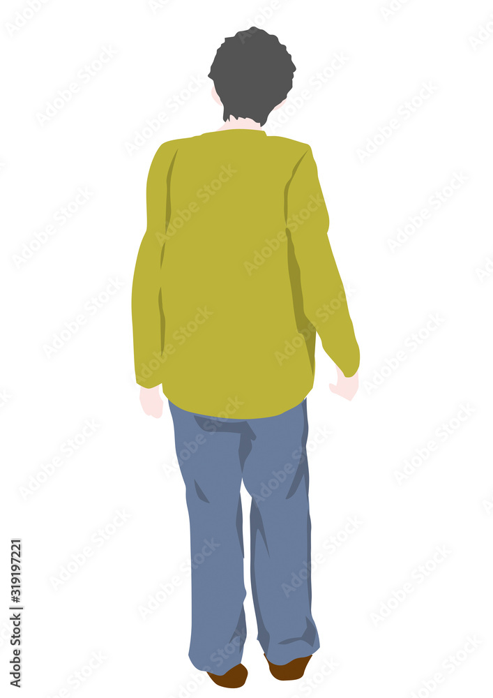 老人の後ろ姿 老人の後ろ姿