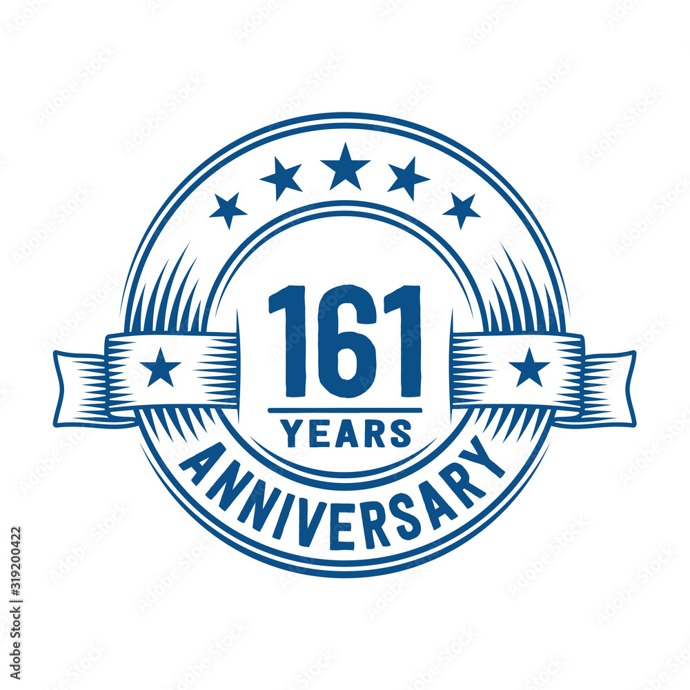 161 years logo design template. 161st anniversary vector and illustration. 161 years logo design template. 161st anniversary vector and illustration.