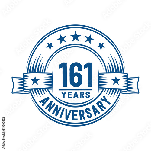 161 years logo design template. 161st anniversary vector and illustration.