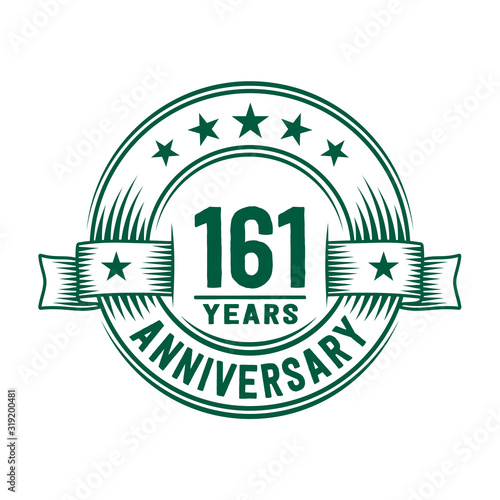 161 years logo design template. 161st anniversary vector and illustration.
