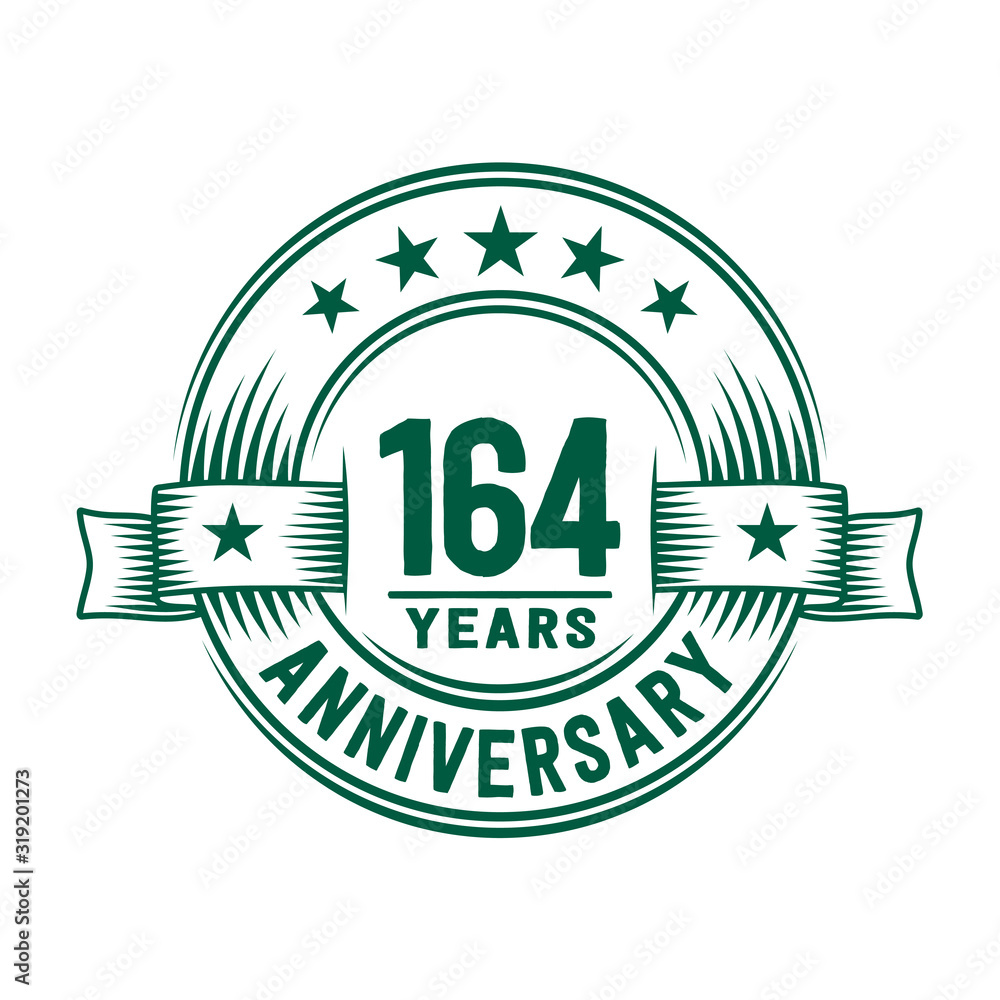 164 years logo design template. 164th anniversary vector and illustration. 164 years logo design template. 164th anniversary vector and illustration.