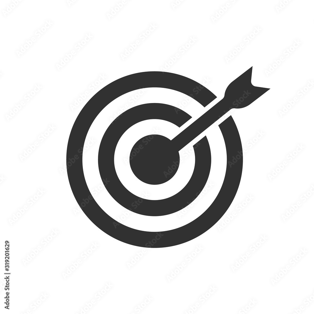 Target Icon in flat style isolated on white background. Aim symbol for web site design, logo, app. Vector illustration. Target Icon in flat style isolated on white background. Aim symbol for web site design, logo, app. Vector illustration.