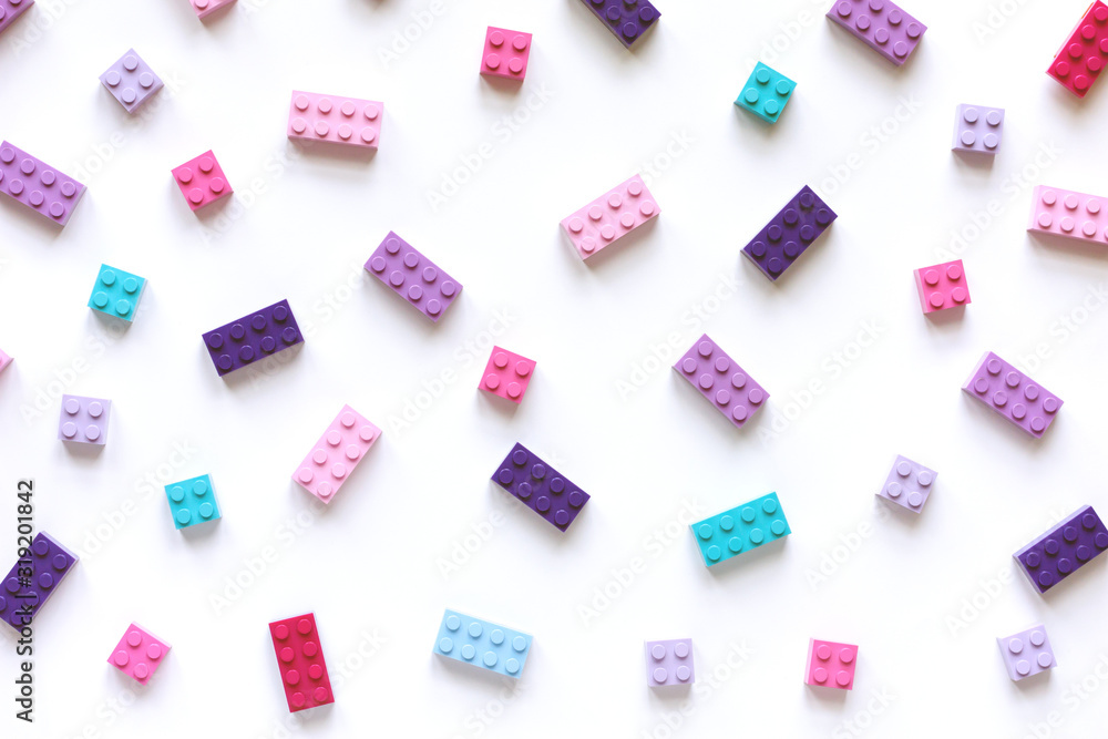 Colored toy bricks background