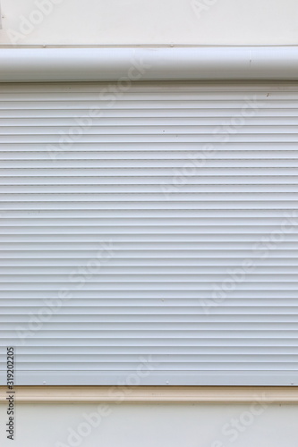 white window roller shutter closed security in modern house