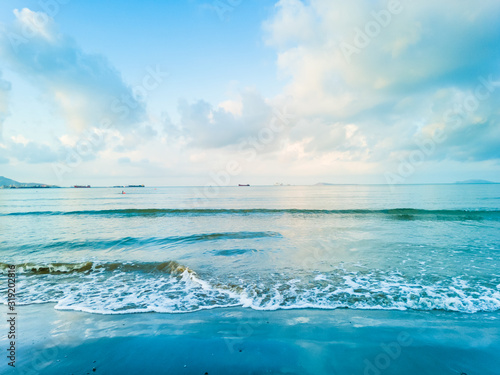 Blue sea and sky in Sanya Bay