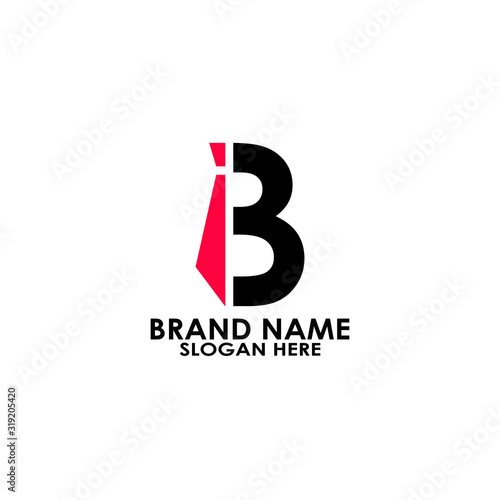 logo letter b with icon tie vector design 