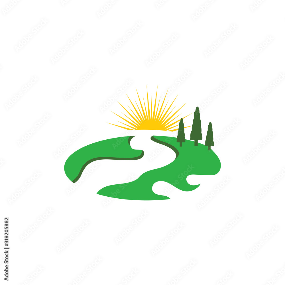 Fototapeta premium River vector icon illustration