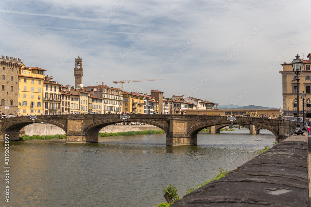Arno river and Ponte Santa Trinita bridge, Florence, Italy