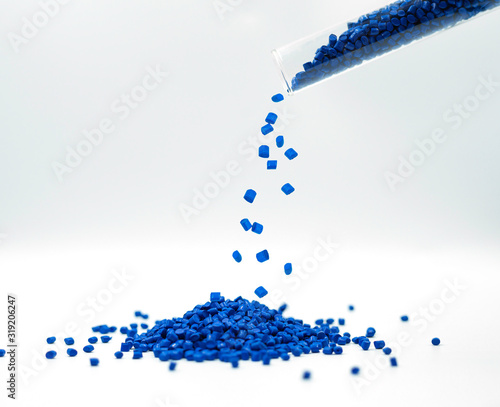 Canvas Print Close up of  plastic polymer granules, Plastic beads