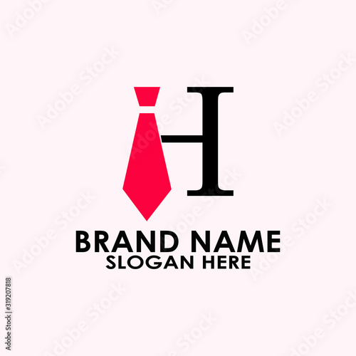 logo letter h with icon tie vector design 