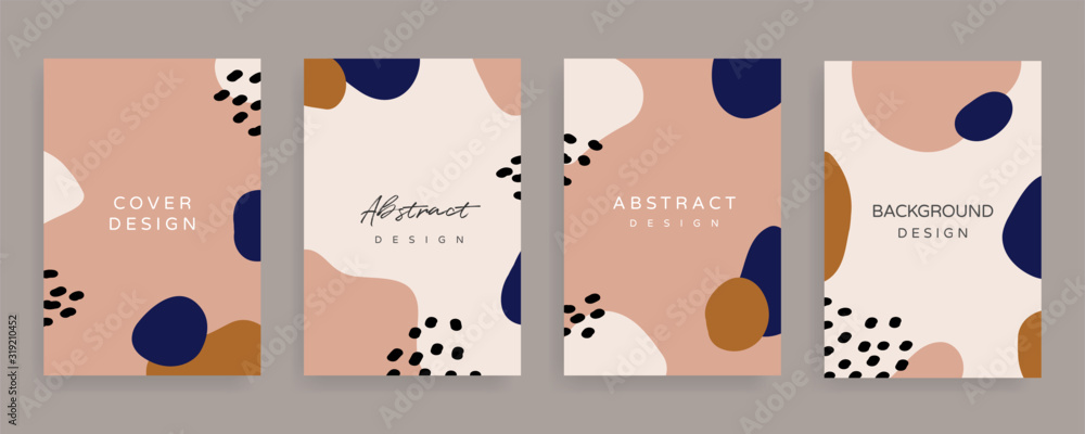 Plakat Social media Posts and Stories Template, textures and shapes for Organic design cover, Linocut Elements , invitation, party invite card template, creative minimal trendy style Vector illustration.
