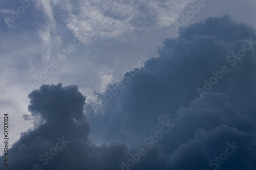 dark heavy storm cloud on dramatic moody sky © sutichak