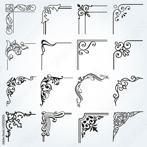 Vintage Design Elements Corners And Borders Set 5