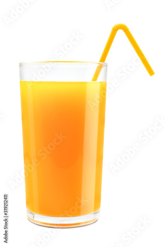 Fresh orange juice in glass.