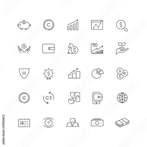 Line icons set. Investment pack. Vector Batch