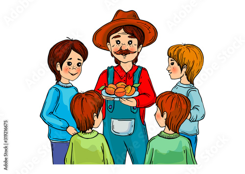 peasant with boys