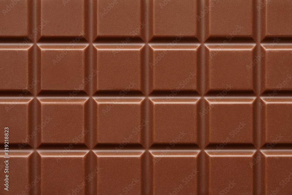 Milk chocolate bar close up background