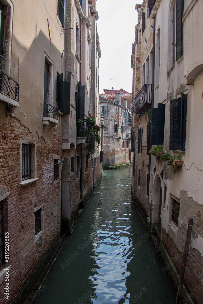 Beautiful water canal in Venice, Italy