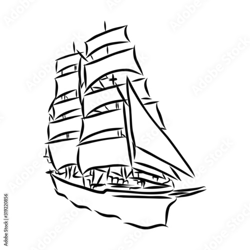 vector illustration of a ship