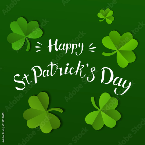 Shamrock in Paper Cut style. St. Patrick's day design element, vector