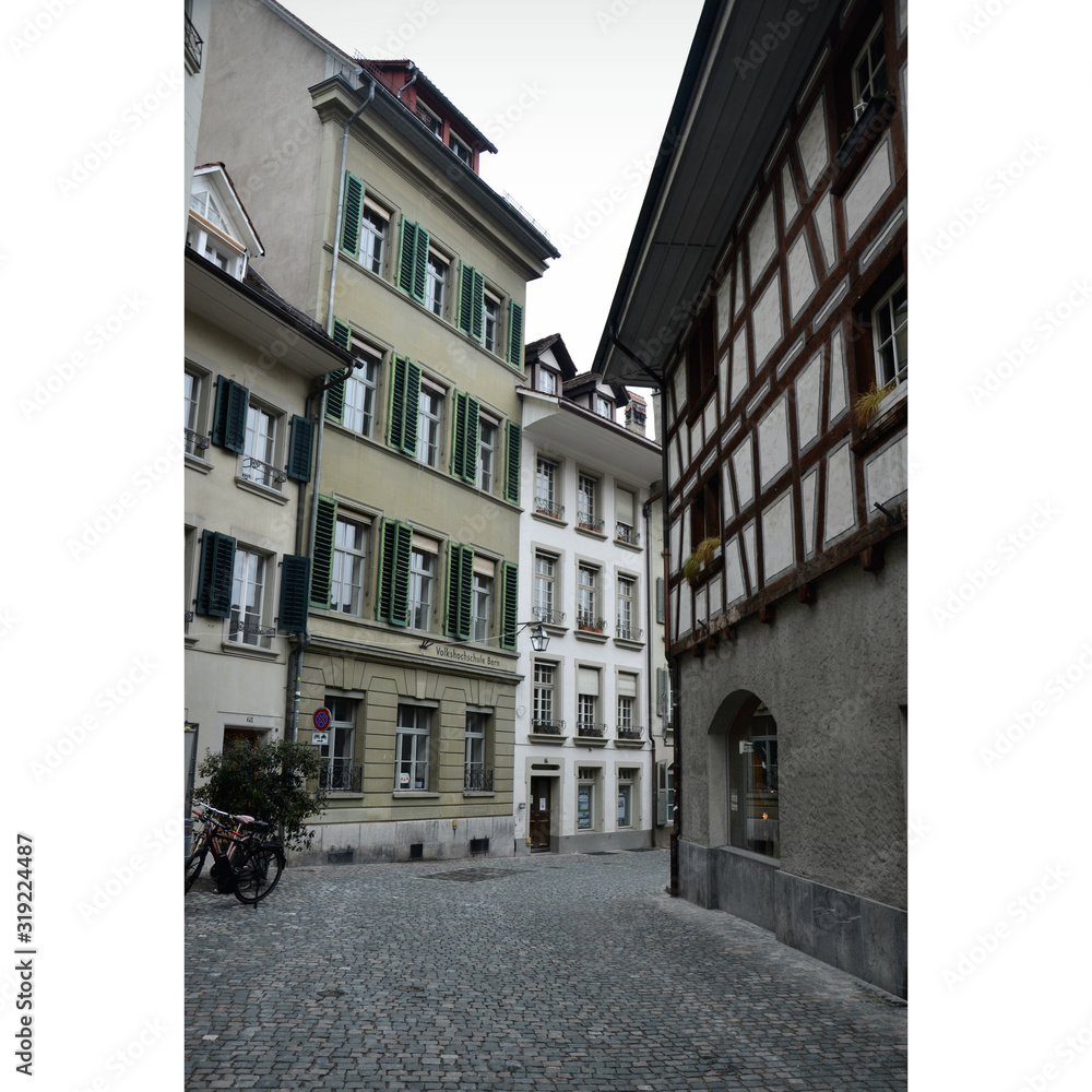 Street in old town of Bern, Switzerland