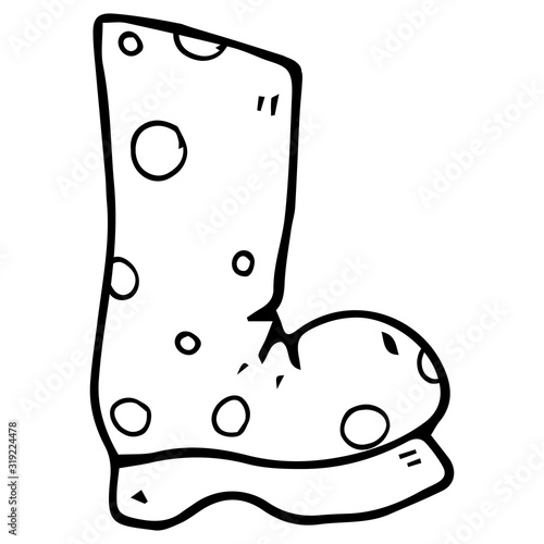 Garden rubber boots. Vector illustration of rubber boots.