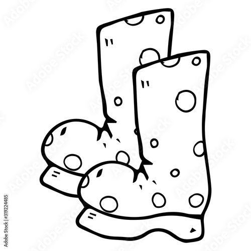 Garden rubber boots. Vector illustration of rubber boots.
