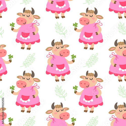 Cute cartoon cow