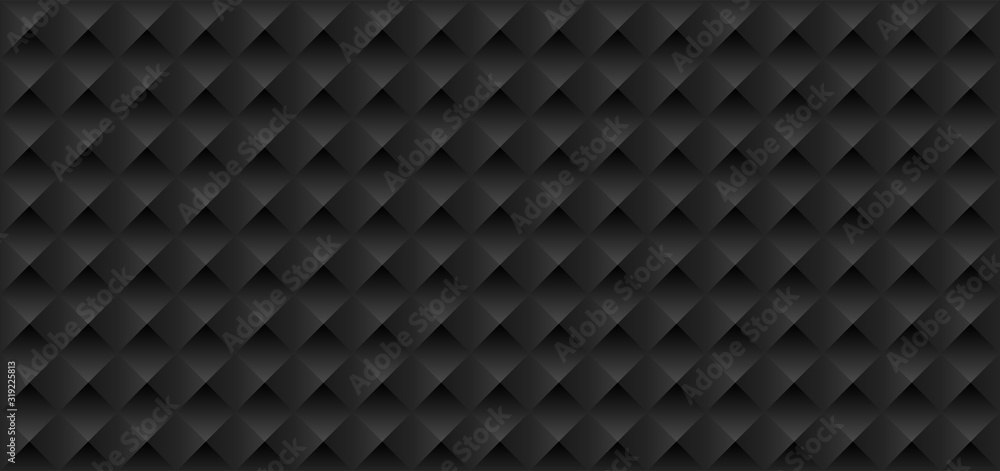 Black modern volumetric texture. Vector geometric seamless pattern. Black modern volumetric texture. Vector geometric seamless pattern.