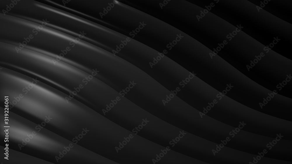 Obraz premium Black gray gradient geometric abstract background. Elegant curved lines and shape with color graphic design. 3d Rendering...