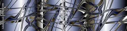 Digital art, panoramic abstract 3D objects, Germany