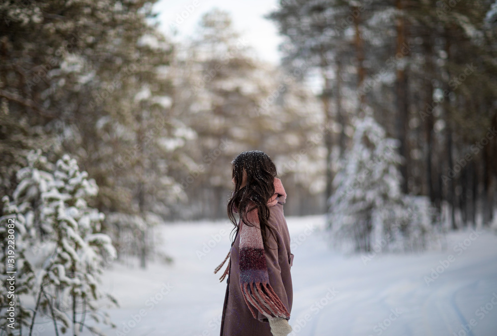 portrait of young woman in winter portrait of young woman in winter