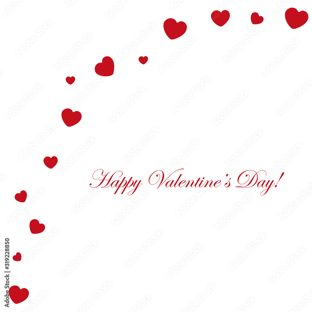 Valentines day card heart red design vector illustration