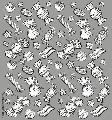 A series of vector graphic sweets, caramels