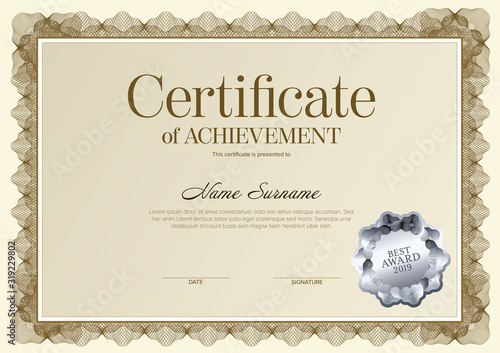 Modern certificate template