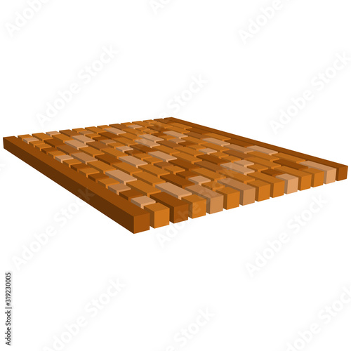 Layout example of paving slabs.Walking alley.Vector isometric and 3D view.	
