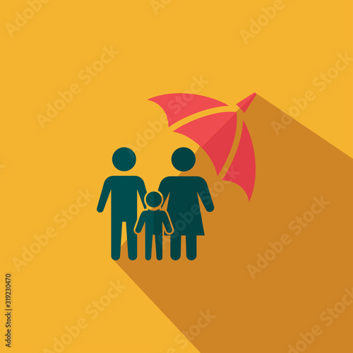 family insurance flat vector icon - ui icon vector