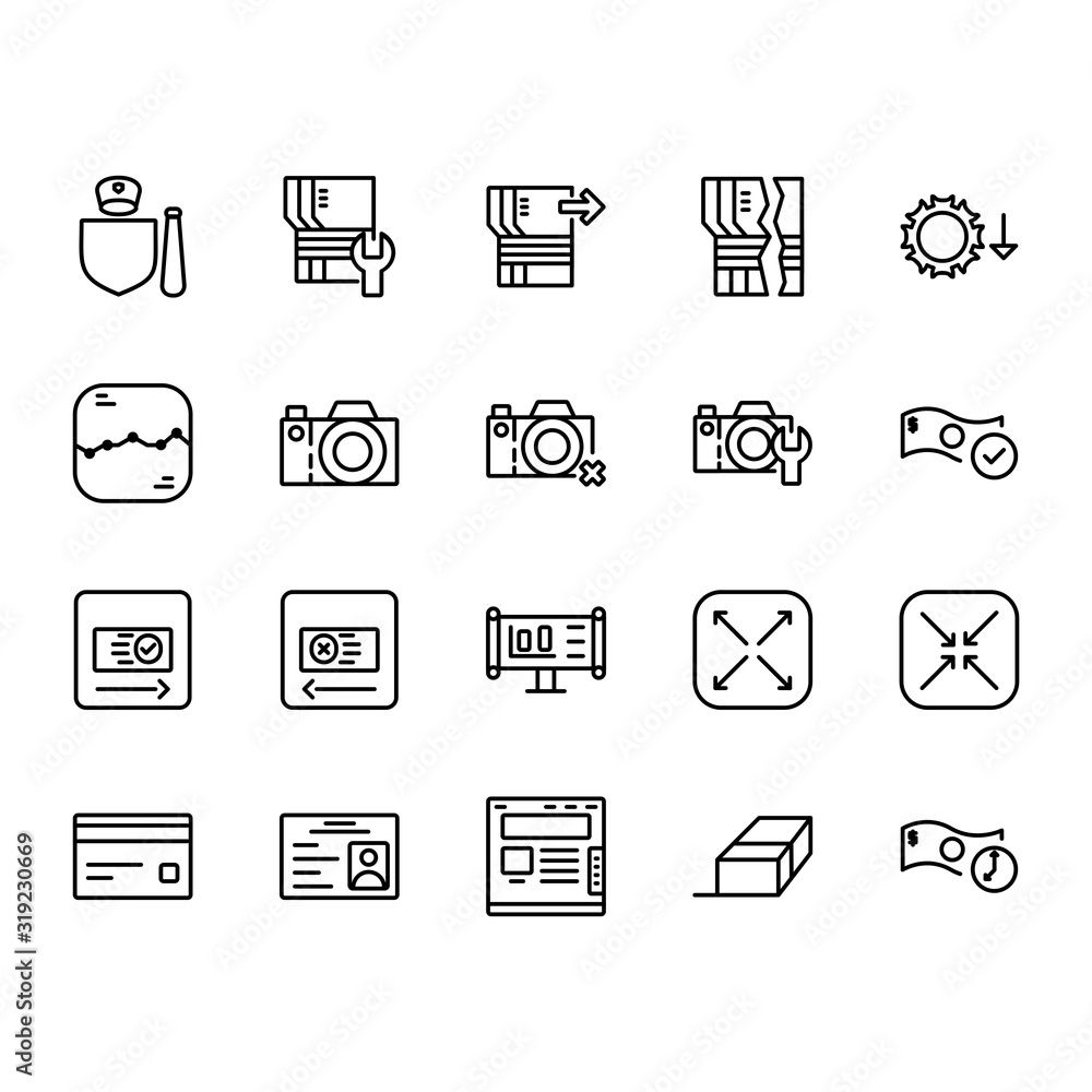 application icon set design line style part 9. Perfect for application, web, logo and presentation template application icon set design line style part 9. Perfect for application, web, logo and presentation template
