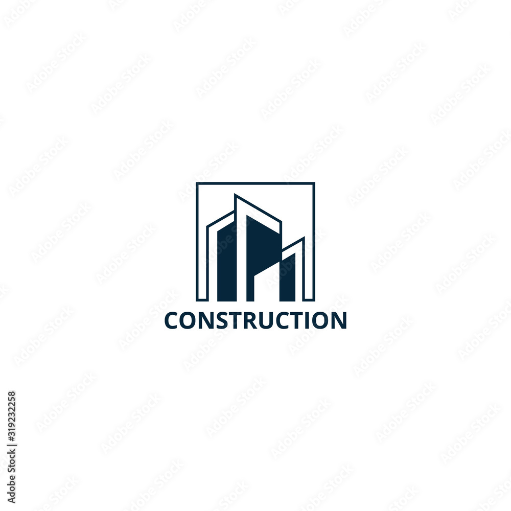 Obraz premium Building Construction Real Estate Logo Template Vector Icon