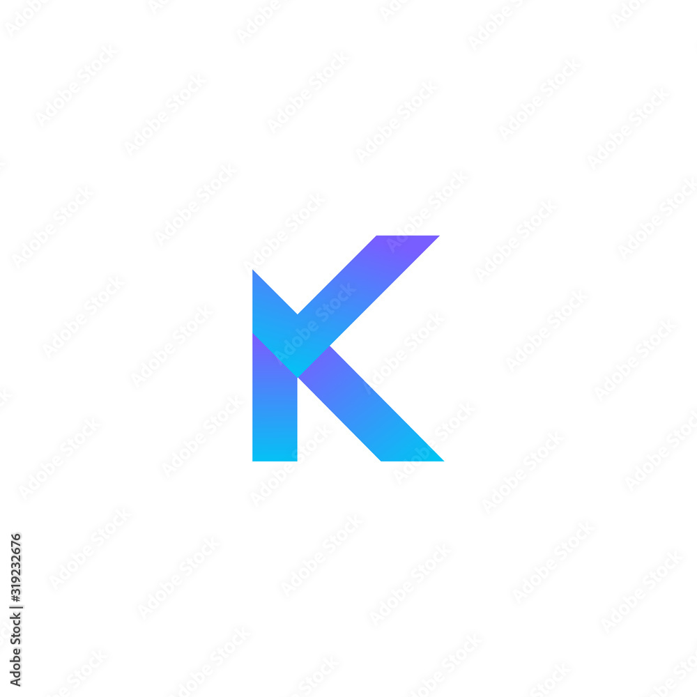 Letter K with Check Mark. Graphic symbol for the election campaign. Vote sign with letter K Letter K with Check Mark. Graphic symbol for the election campaign. Vote sign with letter K