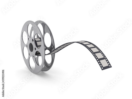 3D Rendering of movie film reel