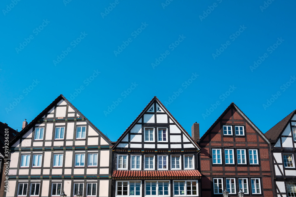 Half timbered houses in Rinteln, Germany