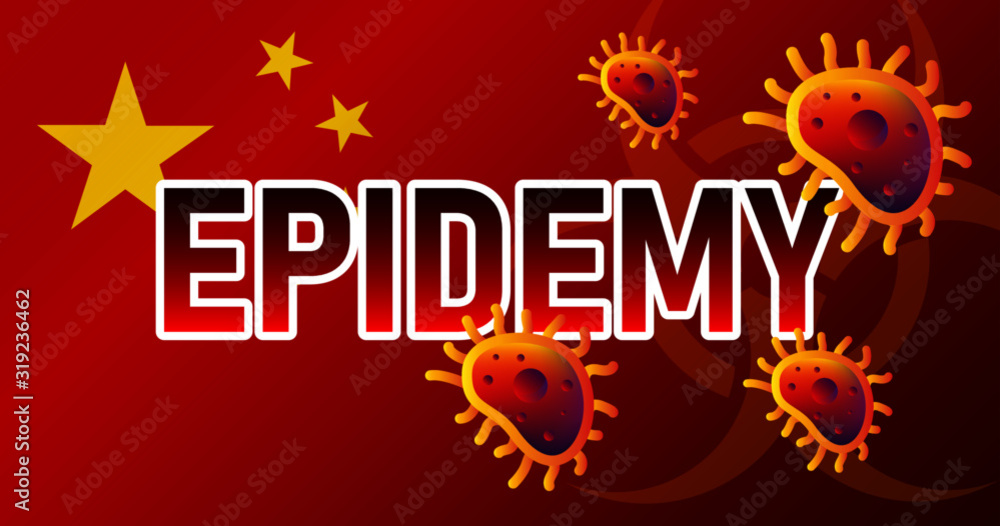 Virus attack on China - viruses or bacteria threat, medical industry concept