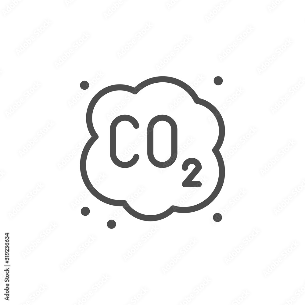 Plakat Ikona linii chmury dwutlenku węgla