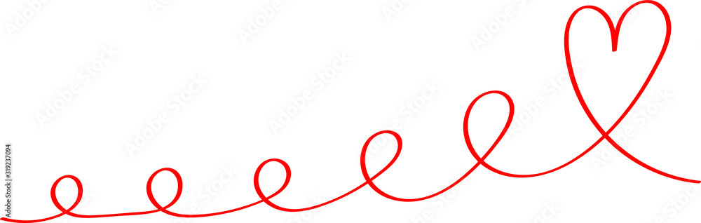 Red heart - outline drawing for an emblem or logo. Template for greeting card for Valentine's Day. Red heart - outline drawing for an emblem or logo. Template for greeting card for Valentine's Day.