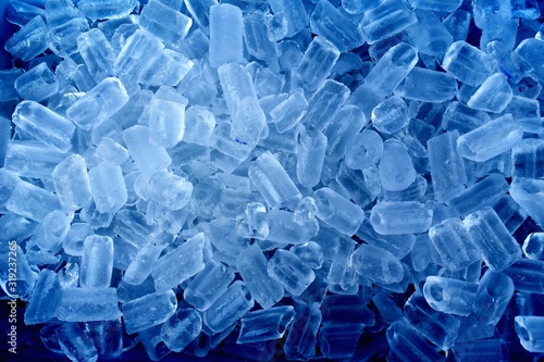 lots of ice for blue background