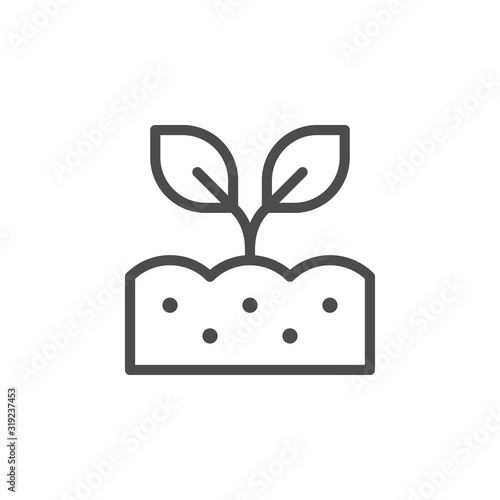Plant and soil line outline icon