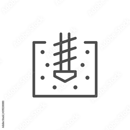 Soil drilling line outline icon