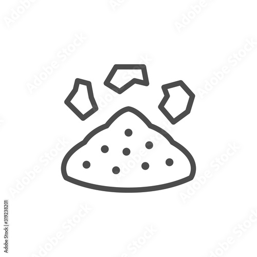 Pile of soil line outline icon